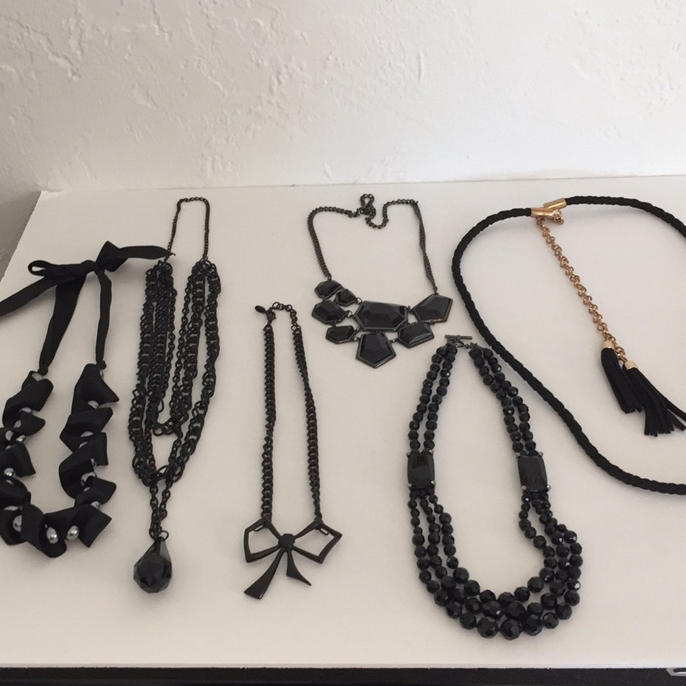 Lot x6 Black Edgy Jewlery